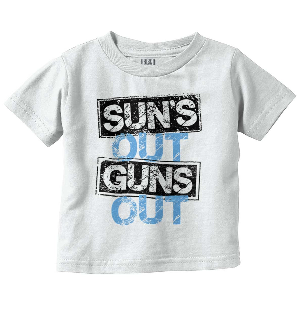 Guns Out Infant Toddler T Shirt-Direct To Garment Print-Brisco Baby