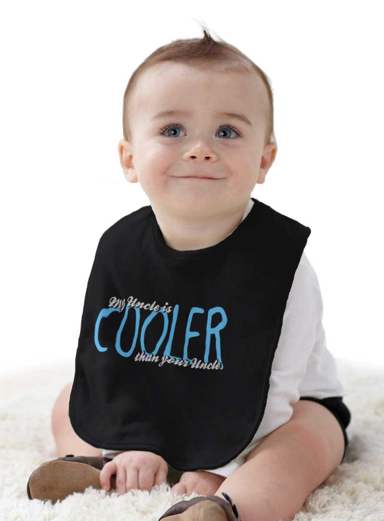 Uncle Cooler Than Yours Infant Baby Bib-Direct To Garment Print-Brisco Baby