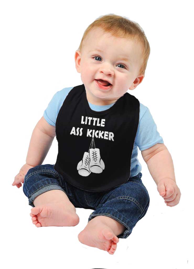 Little Ass Kicker Infant Baby Bib-Direct To Garment Print-Brisco Baby
