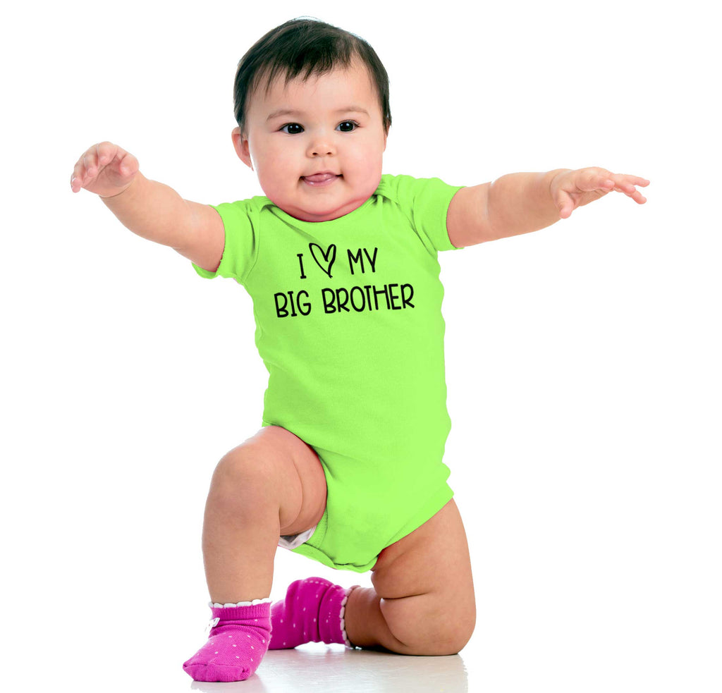 I Love My Big Brother Romper Bodysuit-Direct To Garment Print-Brisco Baby