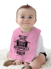 Biker Grandma Infant Baby Bib-Direct To Garment Print-Brisco Baby