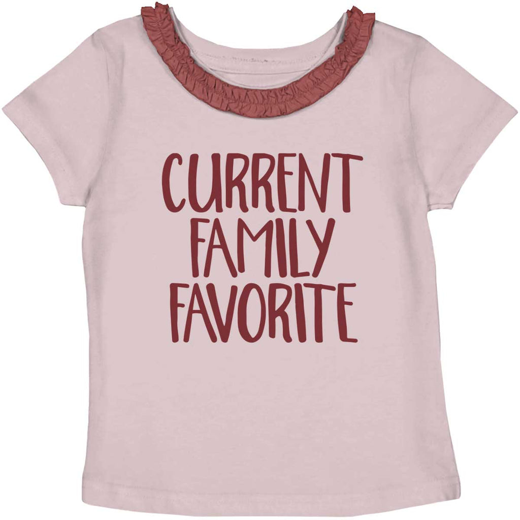 Family Favorite Toddler Ruffled Trim T-Shirt-Direct To Garment Print-Brisco Baby