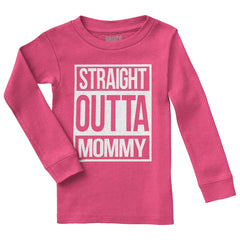 Straight Outta Mommy Solid Baby Pajama Top-Direct To Garment Print-Brisco Baby