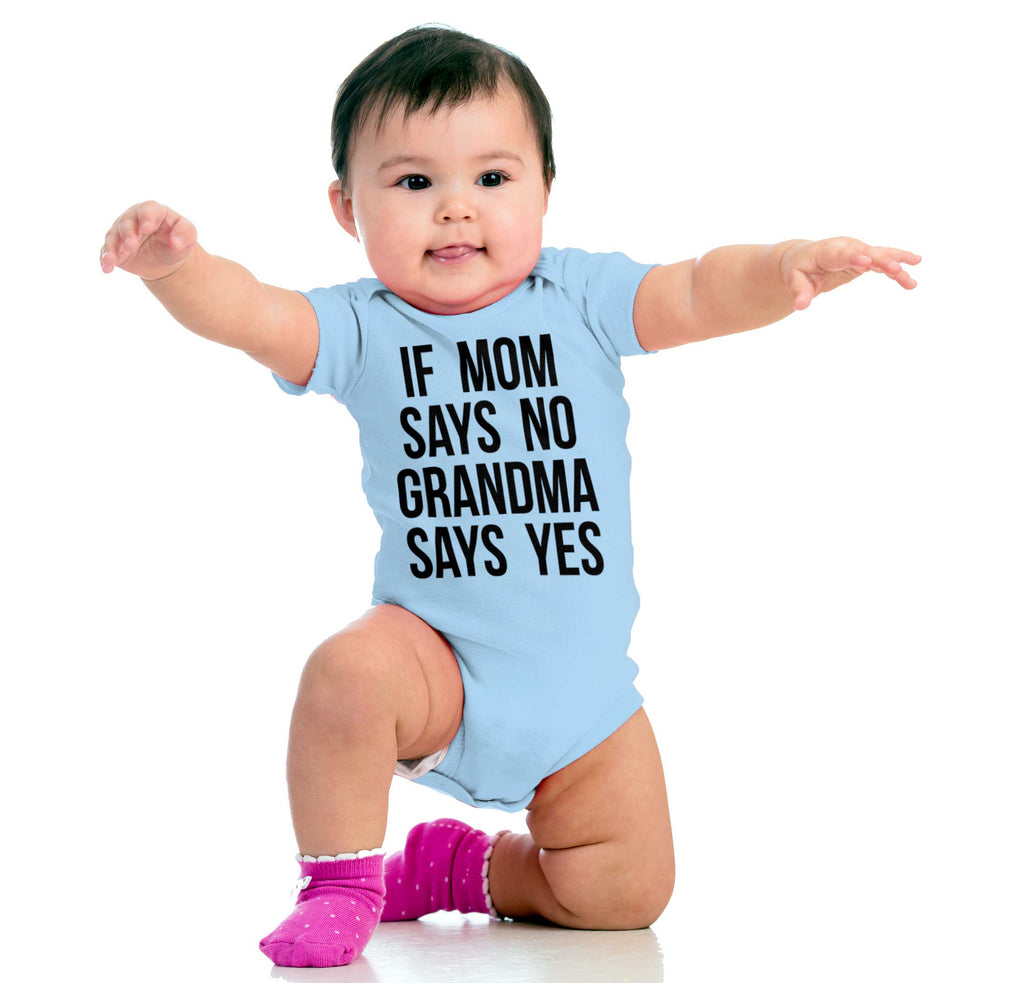 Grandma Says Yes Romper Bodysuit-Direct To Garment Print-Brisco Baby