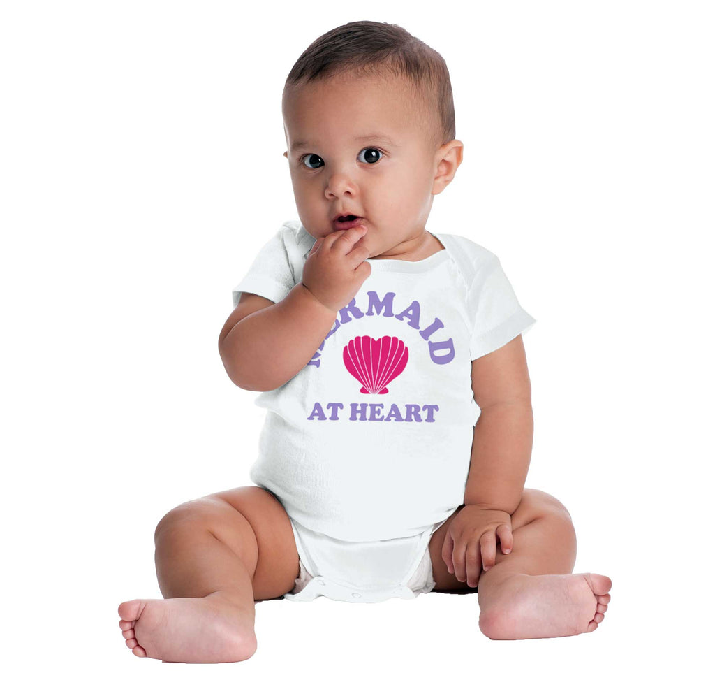 Mermaid At Heart Romper Bodysuit-Direct To Garment Print-Brisco Baby