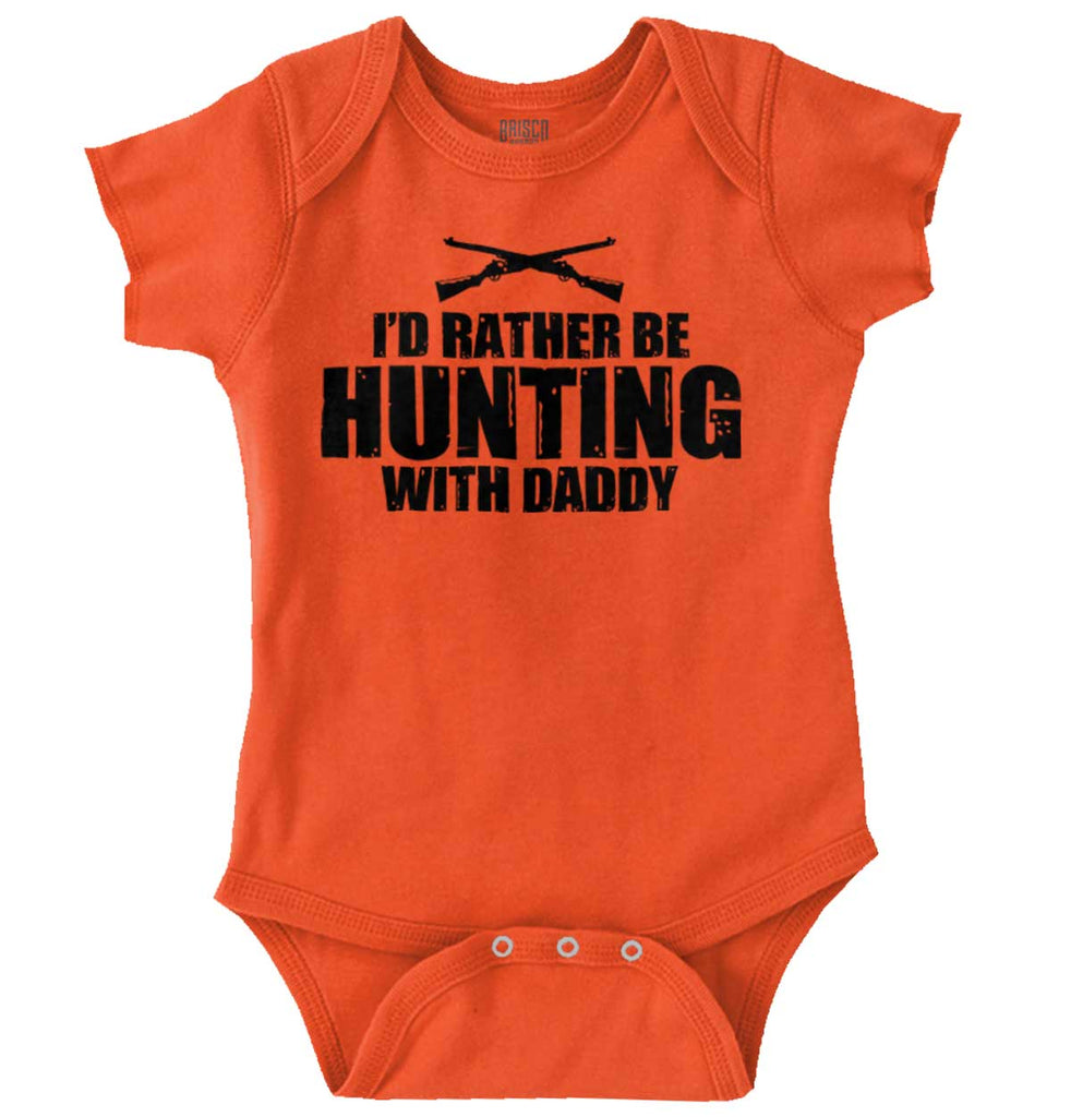 Hunting With Daddy Romper Bodysuit-Direct To Garment Print-Brisco Baby