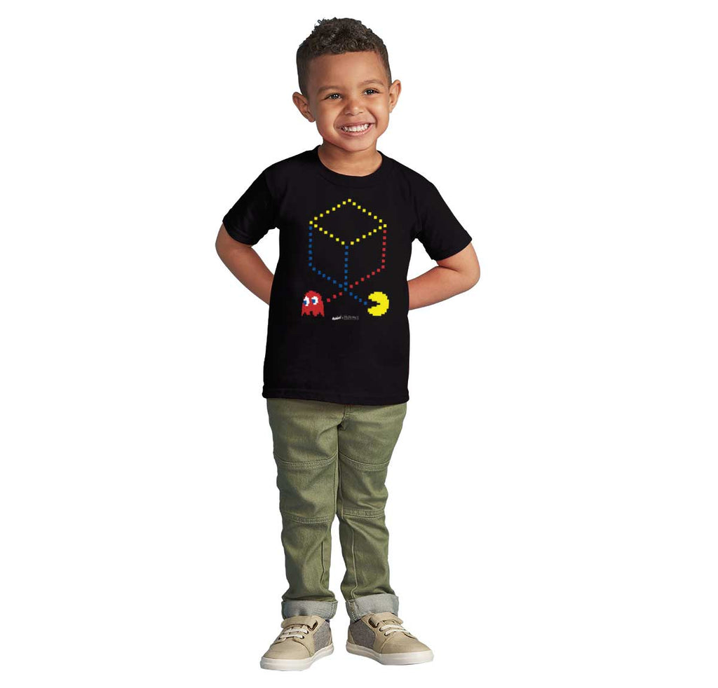 Pac-Man Cube Infant Toddler T Shirt-Direct To Garment Print-Brisco Baby