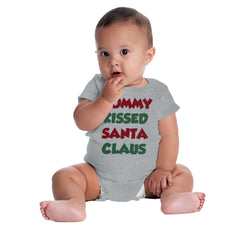 Mommy Kissed Santa Claus Romper Bodysuit-Direct To Garment Print-Brisco Baby
