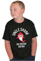 Cartoon Uncle Shark Youth T Shirt-Direct To Garment Print-Brisco Baby