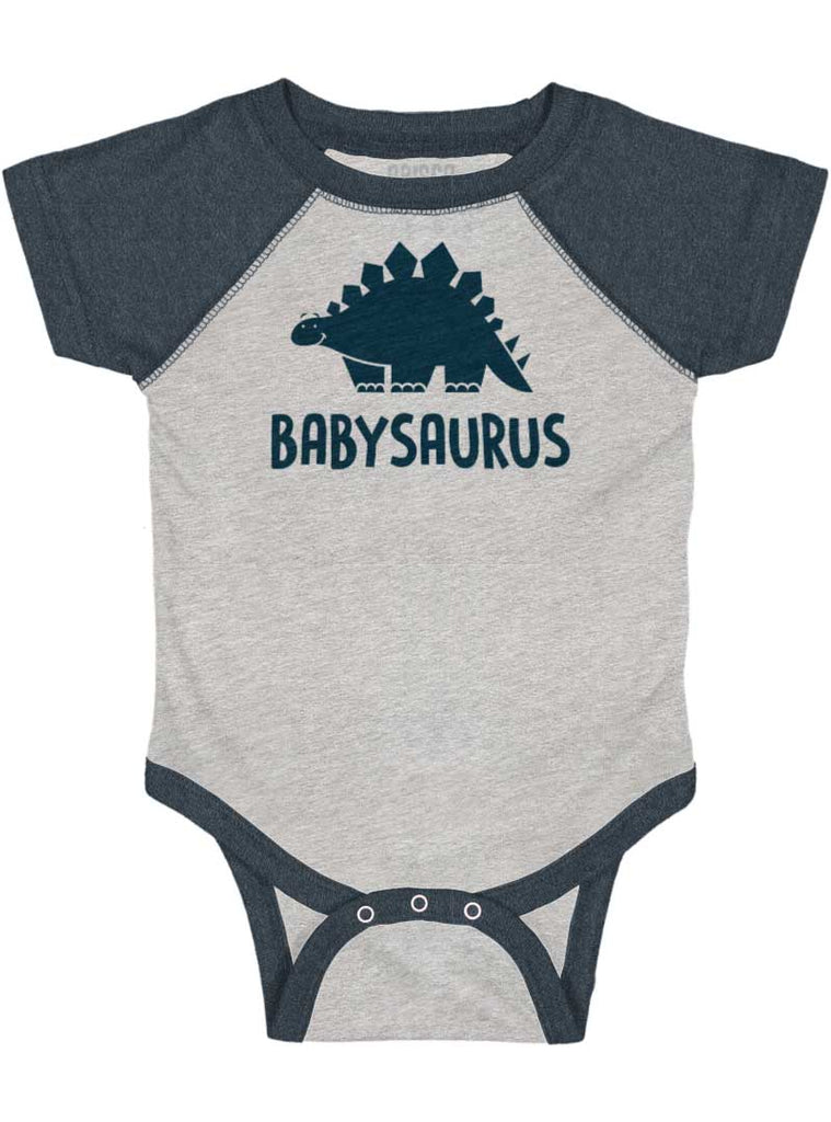 Babysaurus Raglan Romper Bodysuit-Direct To Garment Print-Brisco Baby