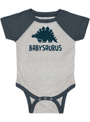 Babysaurus Raglan Romper Bodysuit-Direct To Garment Print-Brisco Baby