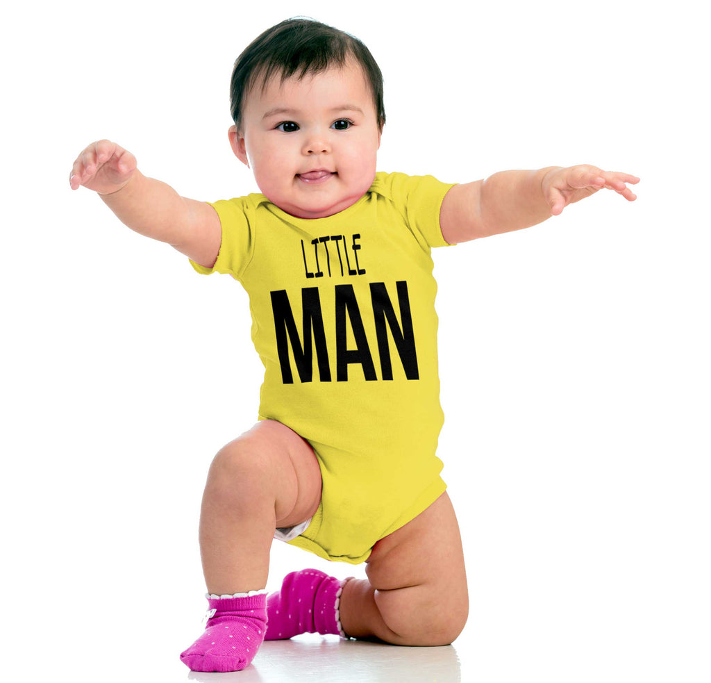 Little Man Romper Bodysuit-Direct To Garment Print-Brisco Baby