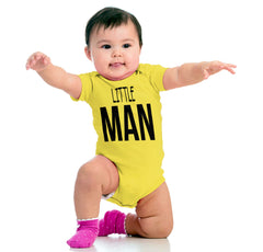 Little Man Romper Bodysuit-Direct To Garment Print-Brisco Baby