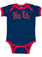 Hug Life Baby Ruffled Trim Romper-Direct To Garment Print-Brisco Baby