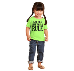Little Sisters Rule Infant Toddler T Shirt-Direct To Garment Print-Brisco Baby