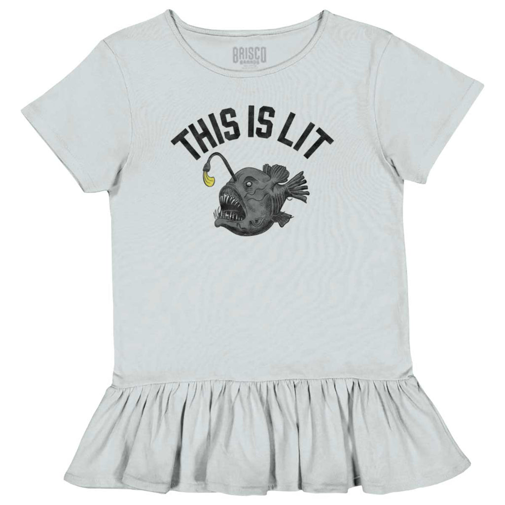 This Is Lit Ruffle Bottom Tee-Direct To Garment Print-Brisco Baby