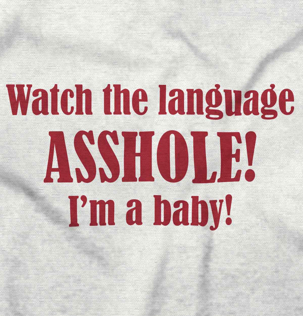 Watch The Language Infant Baby Bib-Direct To Garment Print-Brisco Baby