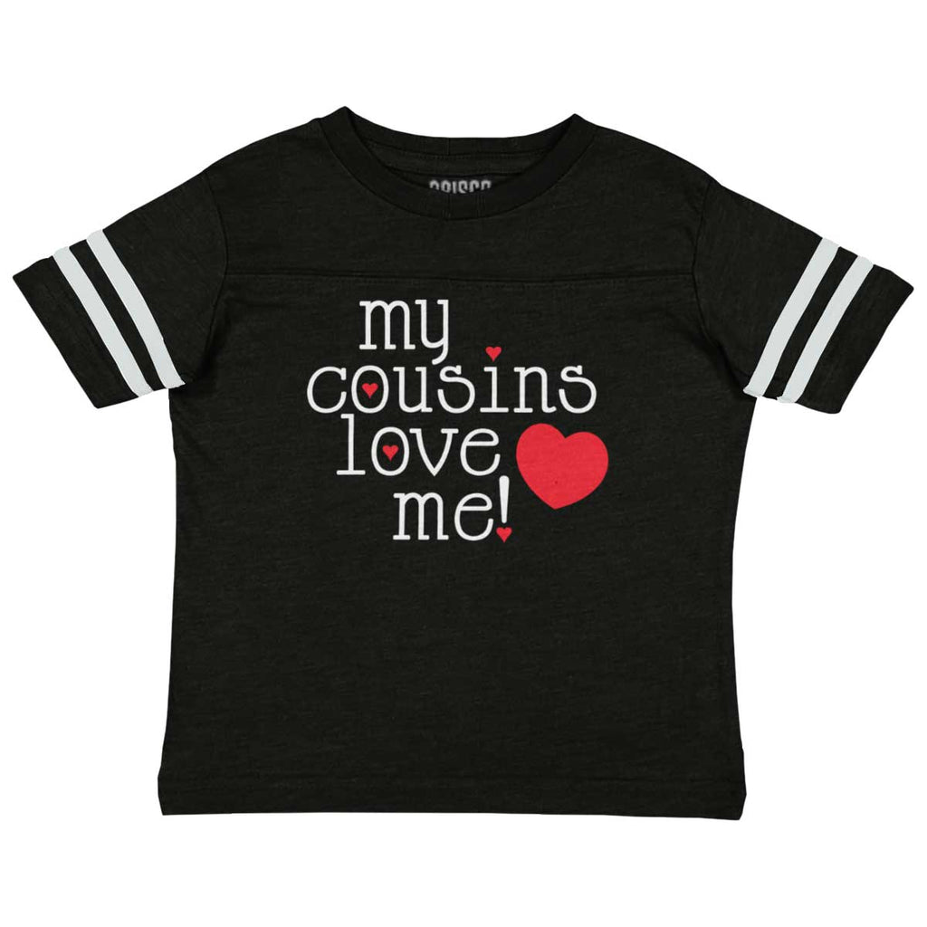 Cousins Love Me Toddler Football Jersey Tee-Direct To Garment Print-Brisco Baby
