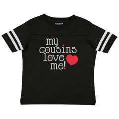 Cousins Love Me Toddler Football Jersey Tee-Direct To Garment Print-Brisco Baby