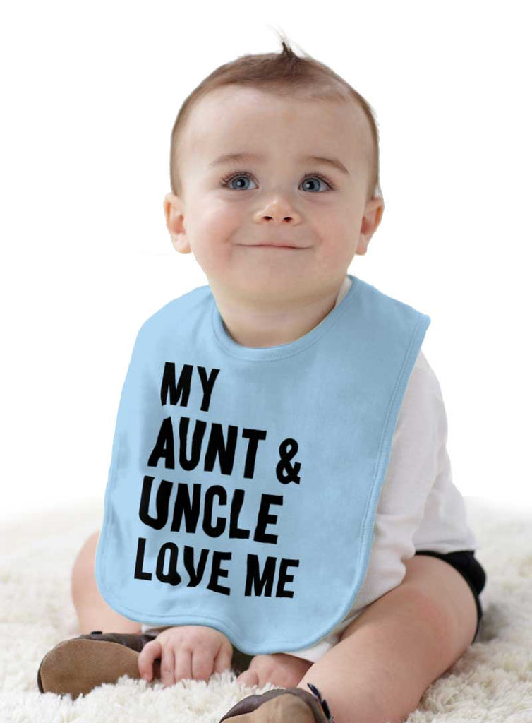 Aunt And Uncle Love Me Infant Baby Bib-Direct To Garment Print-Brisco Baby