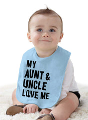 Aunt And Uncle Love Me Infant Baby Bib-Direct To Garment Print-Brisco Baby