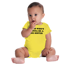 Guess Who's Gonna Be A Big Sister? Romper Bodysuit-Direct To Garment Print-Brisco Baby