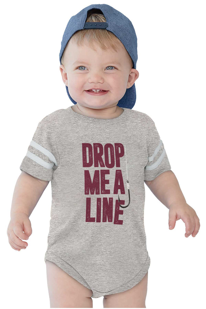 Drop Me A Line Football Bodysuit-Direct To Garment Print-Brisco Baby