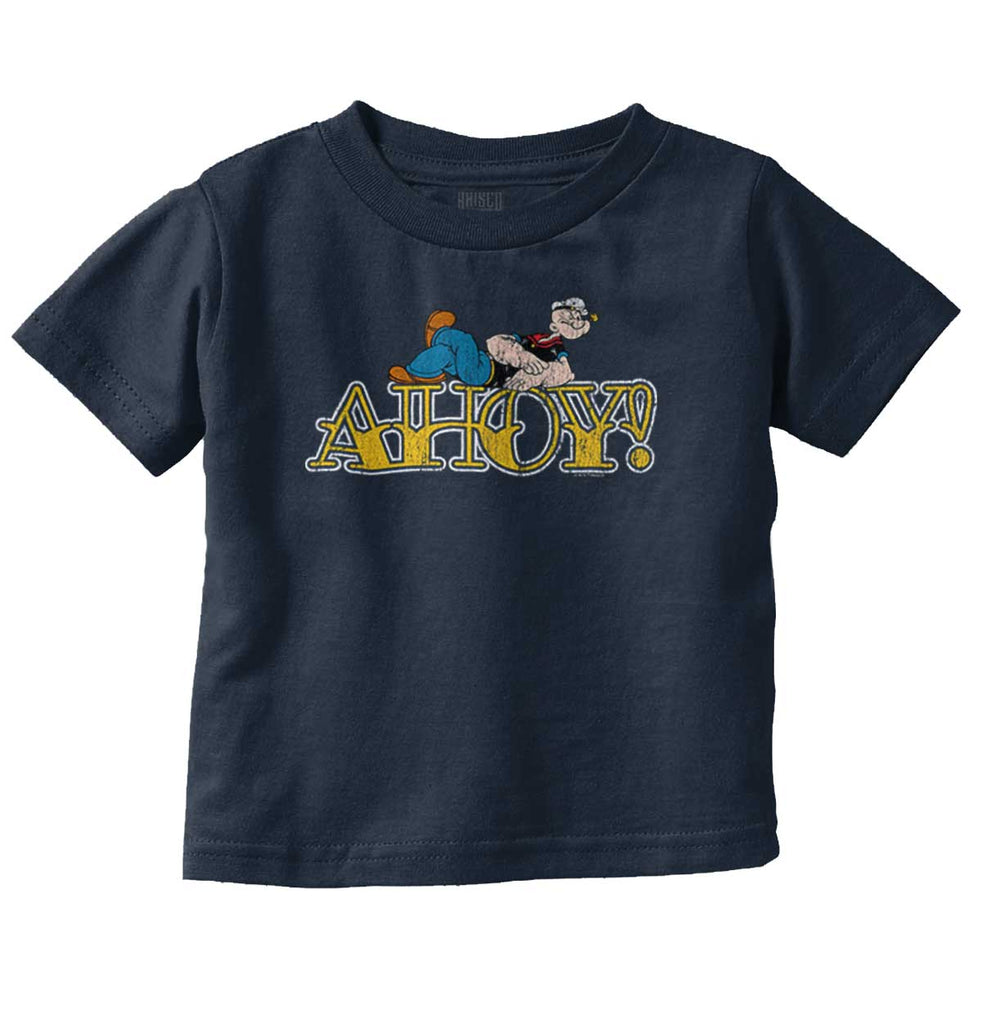 Ahoy Popeye Infant Toddler T Shirt-Direct To Garment Print-Brisco Baby