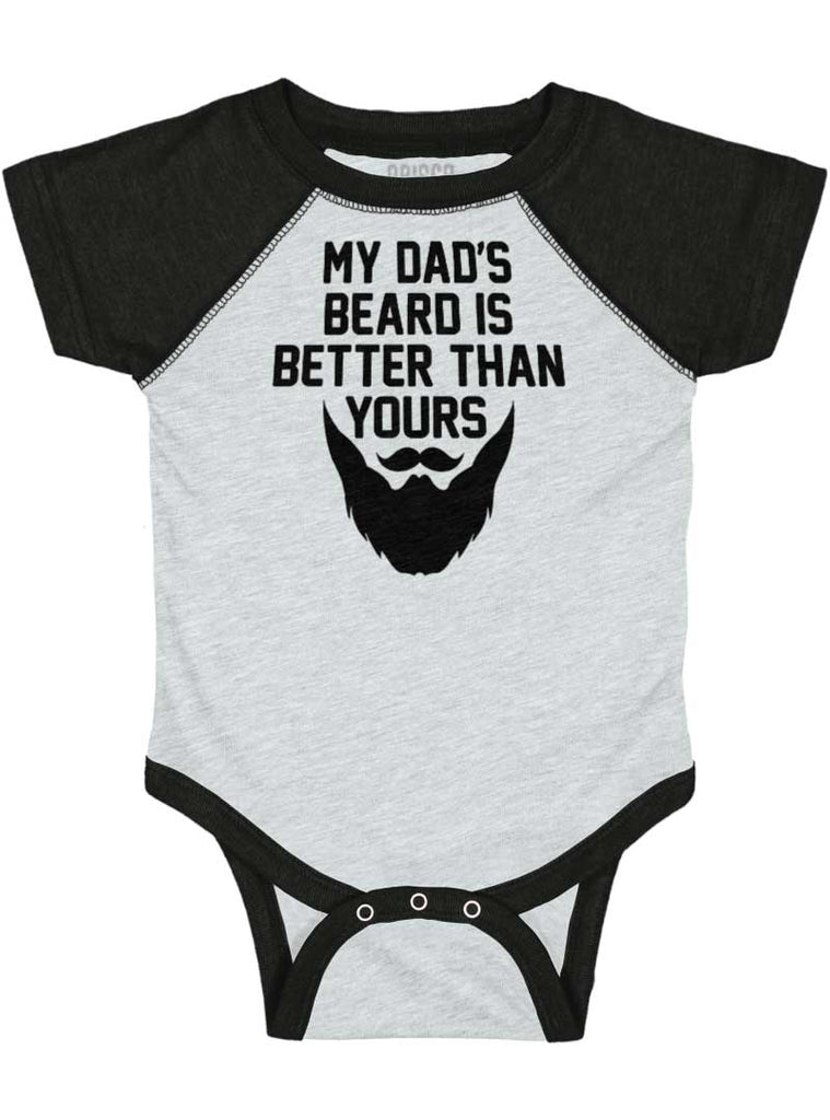 Dad's Beard Raglan Romper Bodysuit-Direct To Garment Print-Brisco Baby