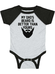 Dad's Beard Raglan Romper Bodysuit-Direct To Garment Print-Brisco Baby