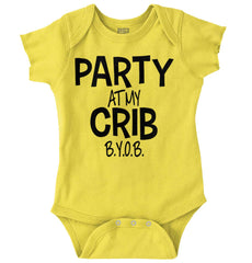 Party At My Crib Romper Bodysuit-Direct To Garment Print-Brisco Baby