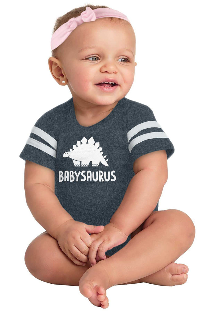 Babysaurus Football Romper Bodysuit-Direct To Garment Print-Brisco Baby