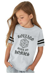 Rolling With My Homies Dungeons Toddler Football Jersey Tee-Direct To Garment Print-Brisco Baby