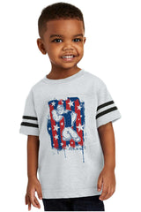 Stars Stripes Popeye Toddler Football Jersey Tee-Direct To Garment Print-Brisco Baby