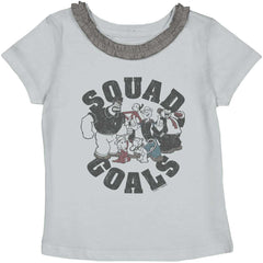 Squad Goals Toddler Ruffled Trim T-Shirt-Direct To Garment Print-Brisco Baby