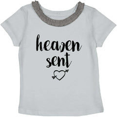 Heaven Sent Toddler Ruffled Trim T-Shirt-Direct To Garment Print-Brisco Baby