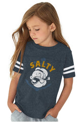 Salty Toddler Football Jersey Tee-Direct To Garment Print-Brisco Baby