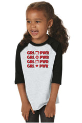 Girl Power Toddler Baseball-Direct To Garment Print-Brisco Baby