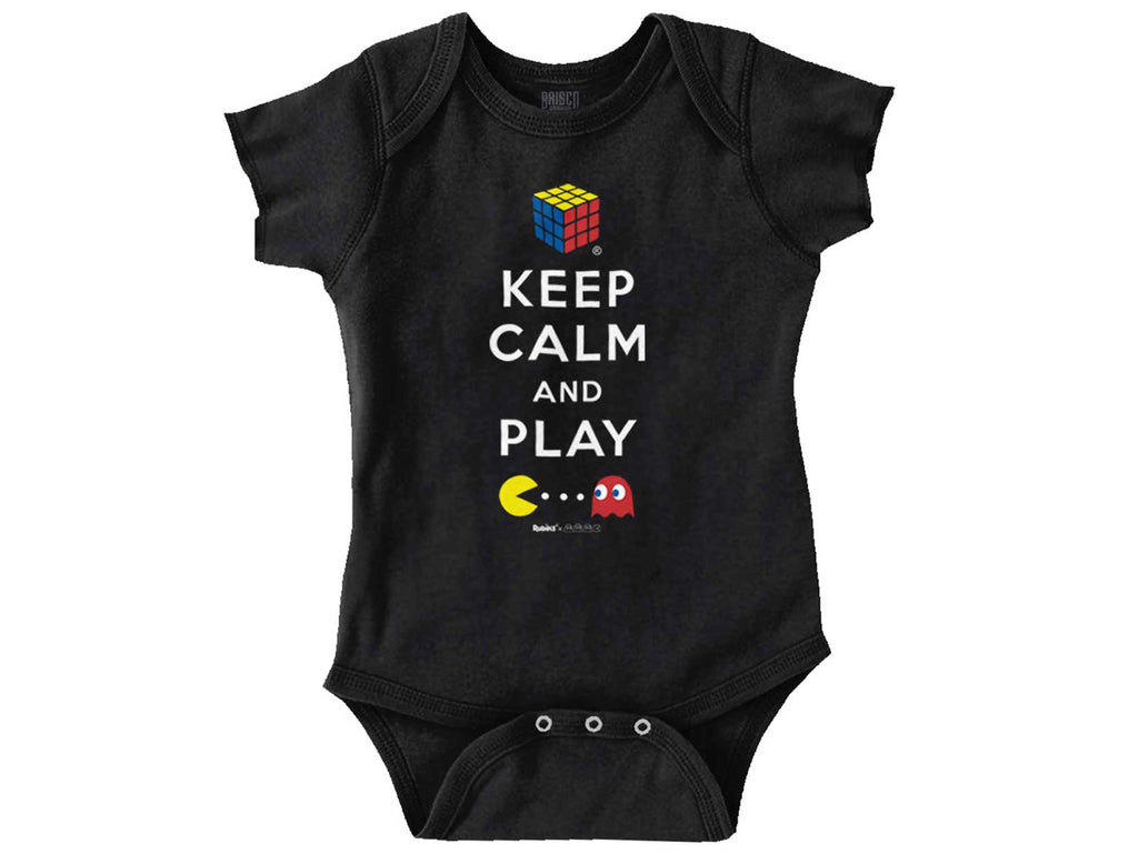 Keep Calm And Play Romper Bodysuit-Direct To Garment Print-Brisco Baby