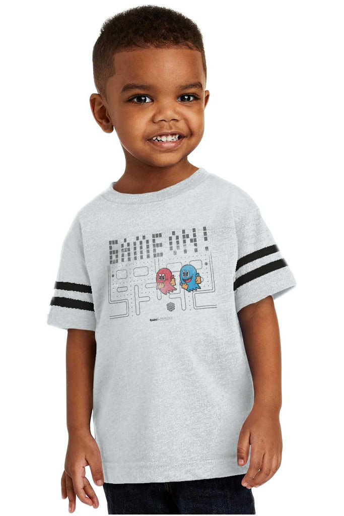 Pac-Man Ghosts Toddler Football Jersey Tee-Direct To Garment Print-Brisco Baby