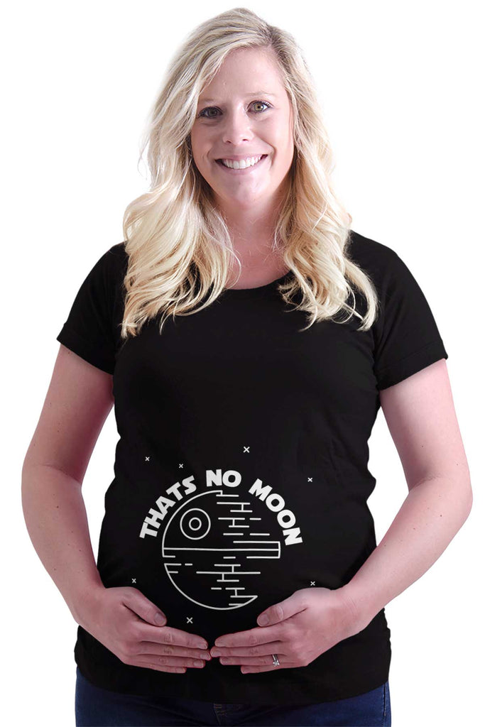 Maternity Clothes Thats No Moon Funny Cool Star Cute Wars Mom Maternity T- Shirt – Brisco Baby
