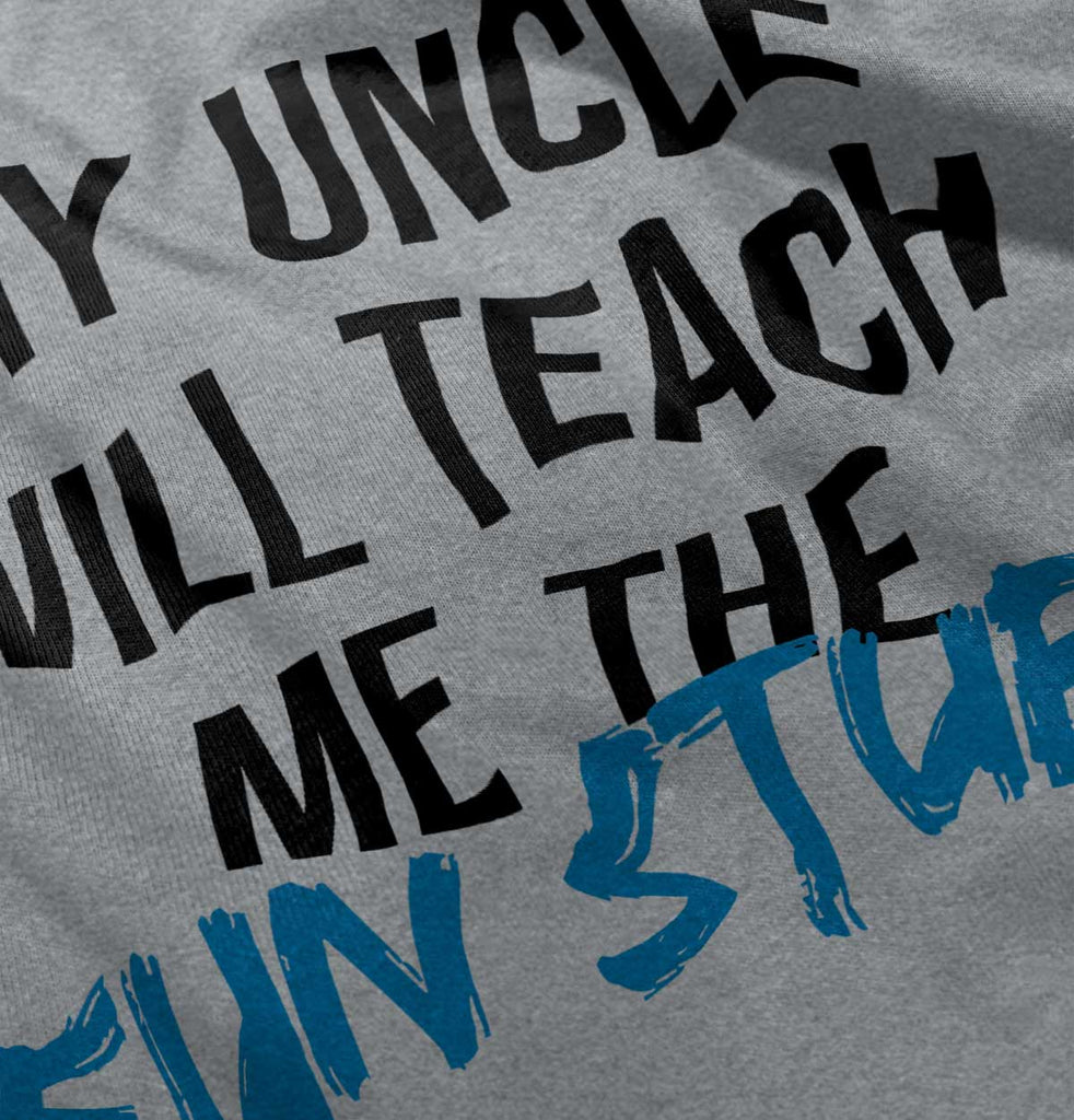 Uncle Teaches Fun Stuff Romper Bodysuit-Direct To Garment Print-Brisco Baby