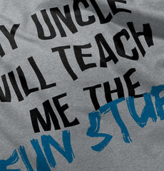 Uncle Teaches Fun Stuff Romper Bodysuit-Direct To Garment Print-Brisco Baby