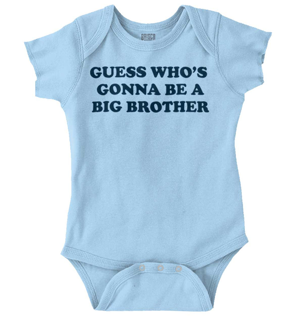 Guess Who's Gonna Be A Big Brother Romper Bodysuit-Direct To Garment Print-Brisco Baby