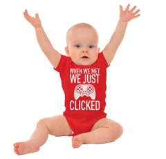 We Just Clicked Video Game Nerd Romper Bodysuit-Direct To Garment Print-Brisco Baby
