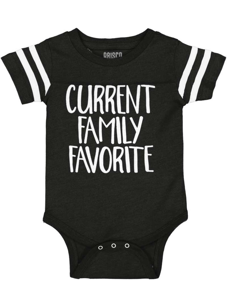 Family Favorite Football Romper Bodysuit-Direct To Garment Print-Brisco Baby
