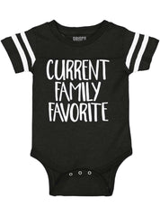 Family Favorite Football Romper Bodysuit-Direct To Garment Print-Brisco Baby