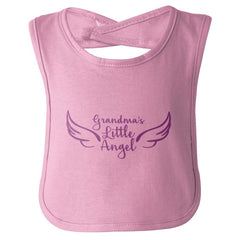 Grandma's Little Angel Infant Baby Bib-Direct To Garment Print-Brisco Baby