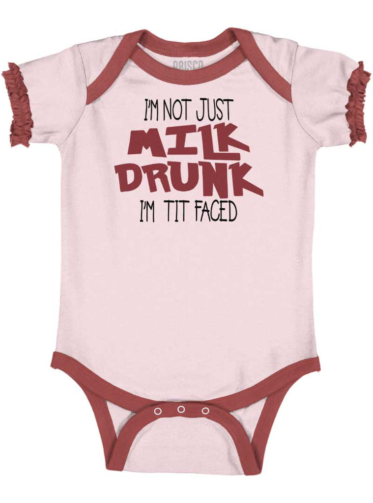 Tit Faced Baby Ruffled Trim Romper-Direct To Garment Print-Brisco Baby