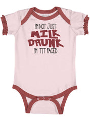 Tit Faced Baby Ruffled Trim Romper-Direct To Garment Print-Brisco Baby